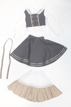 画像1: SDM＆MSD/OF:ノーブルグレーエンブロイダリーGirl・ミニ/1/4　40ｃｍ　BJD　MJD　衣装　ドール用 A-25-08-06-064-NY-ZA