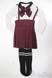 SD13女の子/OF ribbon school uniform(Bourgogne)/1/3　60ｃｍ　BJD　MJD　衣装　ドール用 A-25-10-08-276-TO-ZA