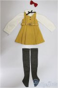 SDM/OF：ジャンパースカートコーデ・ミニ(カラシ色)/1/4　40ｃｍ　BJD　MJD　衣装　ドール用 A-25-08-06-345-NY-ZA