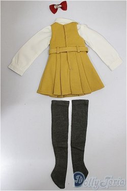 画像2: SDM/OF：ジャンパースカートコーデ・ミニ(カラシ色)/1/4　40ｃｍ　BJD　MJD　衣装　ドール用 A-25-08-06-345-NY-ZA