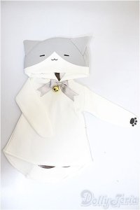 SDM＆MSD/OF:のんびりハチワレねこパーカー・ミニ/1/4　40ｃｍ　BJD　MJD　衣装　ドール用 A-25-09-03-344-NY-ZA