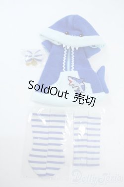 画像1: MDD/OF:さめパーカーワンピースセット:ブルー cloth-lab.様製 Y-25-11-05-103-NY-ZY