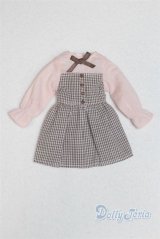 20ｃｍサイズ【復刻版初代リカちゃんサイズ】/OF:チェック柄　スカートワンピース　NO.0476-21　3サイズ1デザインby黒猫亭/ファッションドール　衣装 A-25-09-17-128-NY-ZA