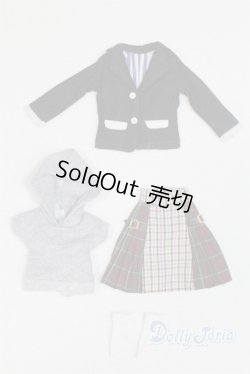 画像1: リトルファクトリー製27ｃｍサイズドレス/OF:フード付きトップスドレスセット/ファッションドール　衣装 A-25-09-17-029-NY-ZA