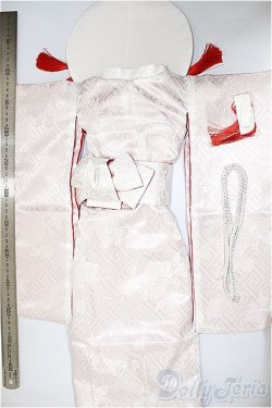 画像2: SD13G/OF:白無垢‐草花紋-赤/1/3　60ｃｍ　BJD　MJD　衣装　ドール用 A-25-10-01-262-NY-ZA