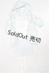 DD/OF:メタリックパーカー付きパステルカラーセーラー服：ブルー/0 A-25-10-01-281-NY-ZA