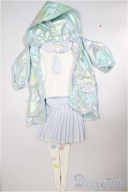 画像1: DD/OF:メタリックパーカー付きパステルカラーセーラー服：ブルー/0 A-25-10-01-281-NY-ZA