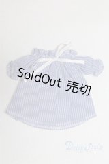 幼SD/OF:Nine9Style様製 Smocking shoulder open blouse(Blue)/1/6　30ｃｍ　BJD　MJD　衣装　ドール用 A-25-10-15-083-NY-ZA