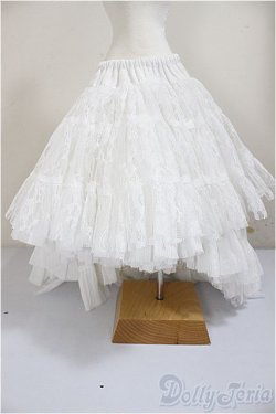 画像1: SD/OF:リバーシブル・プリンセスぽんぽんパニエ(白・レース)/1/3 60cm BJD MJD 衣装 ドール用 A-25-10-29-168-NY-ZA