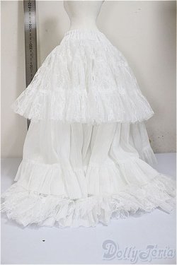 画像2: SD/OF:リバーシブル・プリンセスぽんぽんパニエ(白・レース)/1/3 60cm BJD MJD 衣装 ドール用 A-25-10-29-168-NY-ZA