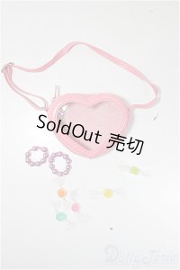 SD/OF:ハートクリアバッグ(ピンク)＆キャンディーセット/1/4　40ｃｍ　BJD　MJD　衣装　ドール用 A-25-10-29-326-NY-ZA