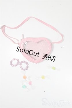 画像1: SD/OF:ハートクリアバッグ(ピンク)＆キャンディーセット/1/4　40ｃｍ　BJD　MJD　衣装　ドール用 A-25-10-29-326-NY-ZA