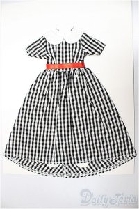 リカちゃんキャッスル/ジェニー　ドレスコレクション　9月　27cmサイズ　27SDC-18004　ギンガムチェック　ワンピース/ファッションドール　衣装 A-25-11-12-247-NY-ZA