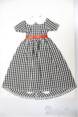 画像1: リカちゃんキャッスル/ジェニー　ドレスコレクション　9月　27cmサイズ　27SDC-18004　ギンガムチェック　ワンピース/ファッションドール　衣装 A-25-11-12-247-NY-ZA