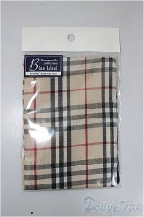 SD/OF:チェックマフラー（ベージュ）/1/3　60ｃｍ　BJD　MJD　衣装　ドール用 A-25-11-19-192-NY-ZA