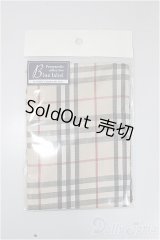 SD/OF:チェックマフラー（ベージュ）/1/3　60ｃｍ　BJD　MJD　衣装　ドール用 A-25-11-19-192-NY-ZA