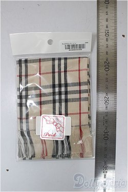 画像2: SD/OF:チェックマフラー（ベージュ）/1/3　60ｃｍ　BJD　MJD　衣装　ドール用 A-25-11-19-192-NY-ZA