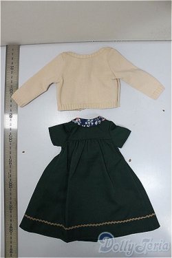 画像2: MSD/OF：よそゆきワンピセット（ダークグリーン）・ミニ/1/4　40ｃｍ　BJD　MJD　衣装　ドール用 A-25-11-26-160-NY-ZA