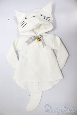 画像1: NDD/OF:白ねこパーカー・ミニ/0 A-25-12-10-130-NY-ZA