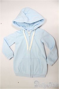 SD/OF:パーカー【水色】/1/3　60ｃｍ　BJD　MJD　衣装　ドール用 A-25-12-10-131-NY-ZA