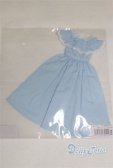 リカちゃん/OF：胸元フリルドレス・サックス/ファッションドール　衣装 A-25-12-10-052-NY-ZA