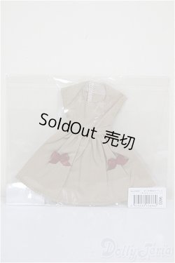 画像1: リカちゃんキャッスル/OF:リボン付きワンピース・ベージュ/ファッションドール　衣装 A-26-1-4-121-NY-ZA