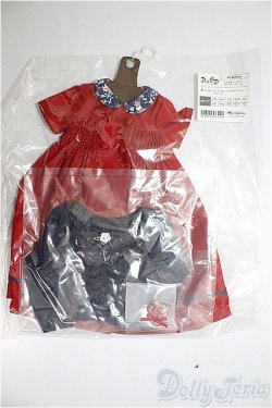 画像1: SDM/OF:よそゆきワンピセット(ダークレッド)・ミニ/1/4　40ｃｍ　BJD　MJD　衣装　ドール用 A-26-01-21-361-NY-ZA