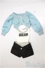 DD/OF:ブルーショートジャケットセット A-26-02-11-349-WT-ZA