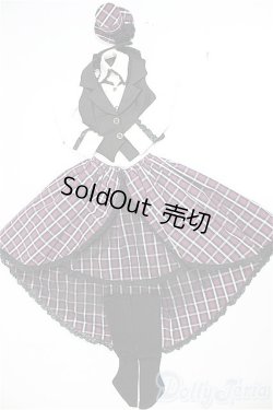 画像1: DD/OF:バックロングスカートセット (紫チェック)  A-26-02-11-382-WT-ZA