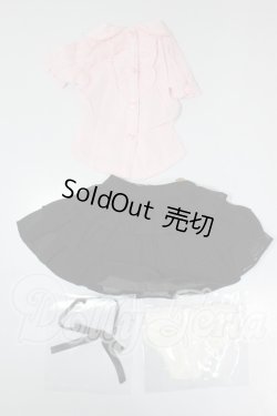 画像1: DD/OF: フリルブラウスセット(黒×ピンク) A-26-03-11-350-NY-ZA