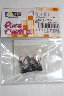 画像1: AZONE/23ｃｍサイズ　リボンサンダル　AKT040-BLK/0 A-26-08-31-069-NY-ZA