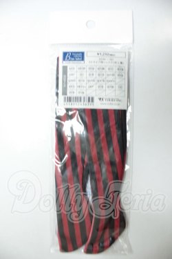 画像1: SD/ストライプ柄ソックス【赤×黒】 A-26-09-21-135-NY-ZA