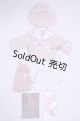 幼SD/ふわふわセーラーセット-ピンク×ホワイト/1/6　30ｃｍ　BJD　MJD　衣装　ドール用 A-26-10-12-032-NY-ZA