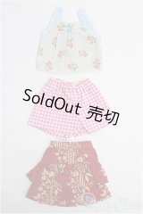 MSD/OF バラセット キャミトップ+フリルスカート+ギンガムショートパンツ/1/4　40ｃｍ　BJD　MJD　衣装　ドール用 I-25-10-26-361-YB-ZI