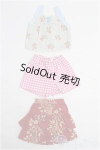 MSD/OF バラセット キャミトップ+フリルスカート+ギンガムショートパンツ/1/4　40ｃｍ　BJD　MJD　衣装　ドール用 I-25-10-26-361-YB-ZI