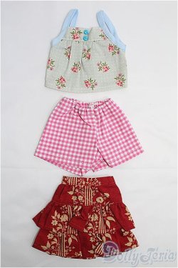 画像1: MSD/OF バラセット キャミトップ+フリルスカート+ギンガムショートパンツ I-25-02-16-2052-KN-ZI