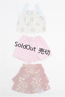画像1: MSD/OF バラセット キャミトップ+フリルスカート+ギンガムショートパンツ/1/4　40ｃｍ　BJD　MJD　衣装　ドール用 I-25-10-26-361-YB-ZI