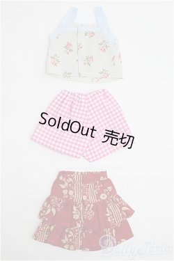 画像2: MSD/OF バラセット キャミトップ+フリルスカート+ギンガムショートパンツ/1/4　40ｃｍ　BJD　MJD　衣装　ドール用 I-25-10-26-361-YB-ZI