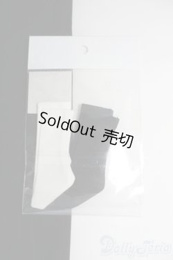 画像2: 幼SD/OF:ハイソックスセット（白＆黒）ちび/1/6　30ｃｍ　BJD　MJD　衣装　ドール用 I-25-07-20-181-KD-ZI