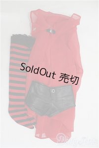 DD/OF:衣装セット　赤黒/0 I-25-08-03-098-KD-ZI