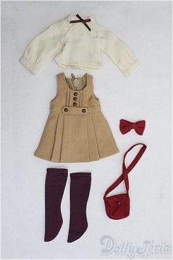 画像1: 幼SD/OF:スイートレトロワンピースセット　VOLKS/1/6　30ｃｍ　BJD　MJD　衣装　ドール用 I-25-08-03-097-KD-ZI
