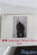 SD/OF:トップス　long knit (Wine) /1/3　60ｃｍ　BJD　MJD　衣装　ドール用 I-25-08-17-116-KD-ZI