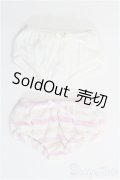 SDM＆MSD/OF:やわらかコットンショーツセット（白＆桃色ボーダー）・ミニ/1/4　40ｃｍ　BJD　MJD　衣装　ドール用 I-25-08-31-187-KD-ZI