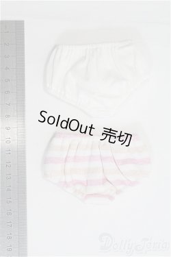 画像2: SDM＆MSD/OF:やわらかコットンショーツセット（白＆桃色ボーダー）・ミニ/1/4　40ｃｍ　BJD　MJD　衣装　ドール用 I-25-08-31-187-KD-ZI
