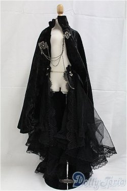 画像1: SD13G/OF:マント+黒レースオーバースカート/1/3　60ｃｍ　BJD　MJD　衣装　ドール用 I-25-10-26-145-KD-ZI