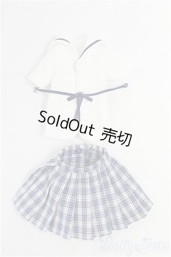 画像1: azoneピュアニーモ/OF:25cmサイズドール　衣装　PNM 白襟チェックセーラー服セット I-25-11-09-174-KD-ZI