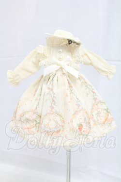 画像1: 幼SD/OF:うさぎ柄ワンピースセット(Xmya製) I-26-04-05-214-KD-ZI