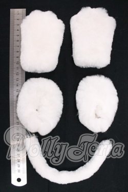画像2: SD/DD/MSD/MDD/OFもふもふ白ネコ肉球セット I-26-06-04-127-KD-ZI