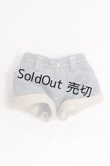 azone/OF:PNSデニムロールアップショートパンツ (ブルー) I-26-05-21-173-KD-ZI