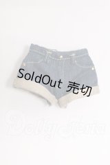 azone/OF:PNSデニムロールアップショートパンツ (ネイビー) I-26-05-21-174-KD-ZI